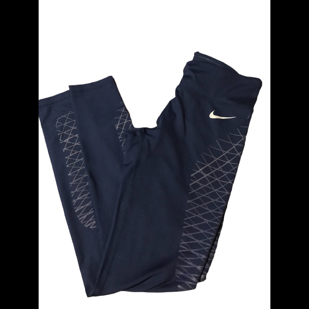 COPY - Nike Navy Silver Dri-Fit Leggings Size M